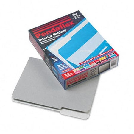 Pendaflex Pendaflex 421013GRA Interior File Folders- 1/3 Cut- Top Tab- Letter- Gray- 100/Box 421013GRA